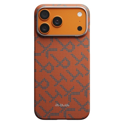 Чехол Pitaka Edge Case для iPhone 17 Pro Max, Оранжевый монограм | Monogram Gold/Orange