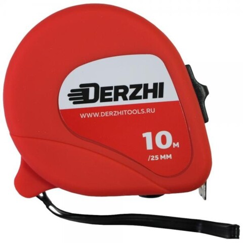 Рулетка DERZHI «Эко» с резиновым покрытием 10м/25мм