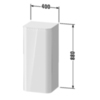 Duravit Happy D.2 Plus HP1260L2222 Пенал подвесной 880x400x360мм 1 дверь, 2 стекл. полки, SX, цвет: белый глянцевый (без топа)