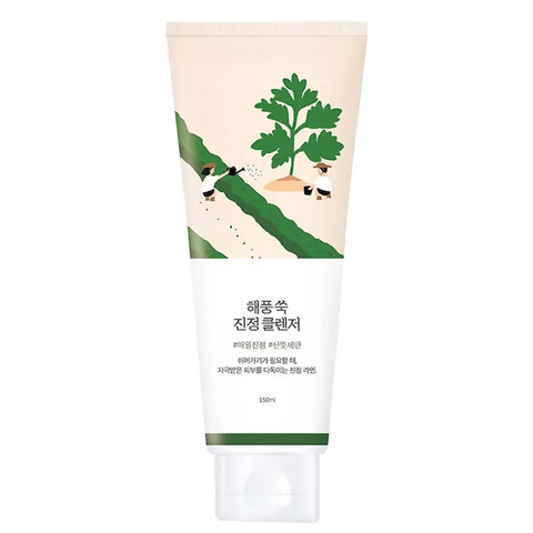 Успокаивающая пенка для умывания ROUND LAB Mugwort Calming Cleanser 150мл