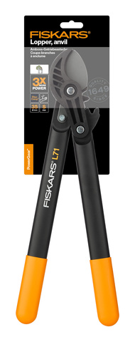 Сучкорез контактный Fiskars PowerGear L71 малый черный/оранжевый (1001556)