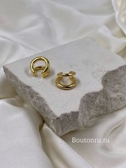 Серьги каффы золотые двойные