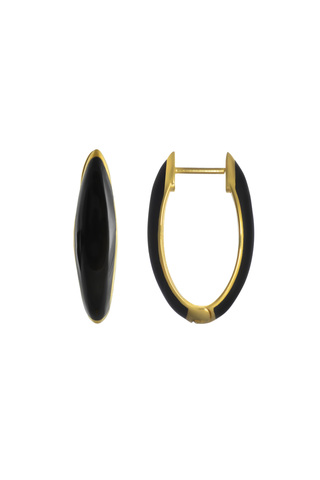Серьги Мантис, серебро 925, позолота 18k, черная эмаль 4