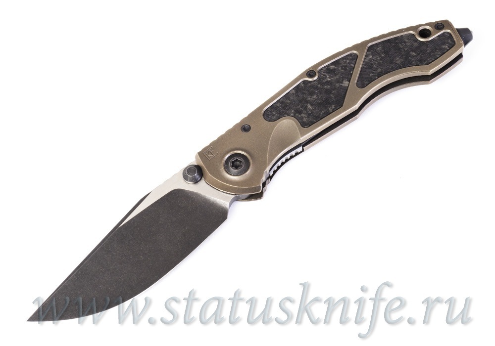 Нож CKF Sokosha Duotone  (A.Marfione, А.Малышев, М390, титан, карбон, циркути, цирконий)