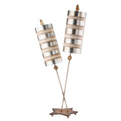 Серебряная современная настольная лампа Flambeau Nettle Luxe FB-NETTLELUX-S-TL, E27, в гостиную