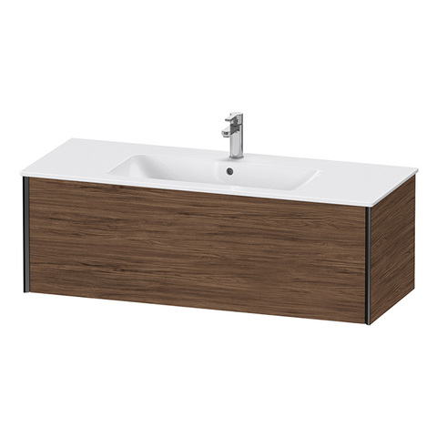 Duravit XViu XV40280B221 Тумба подвесная 400x1210x480мм, для раковины #233612, 1 ящик, цвет: walnut dark/черный матовый