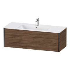 Duravit XViu XV40280B221 Тумба подвесная 400x1210x480мм, для раковины #233612, 1 ящик, цвет: walnut dark/черный матовый фото