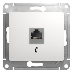 Schneider Electric Glossa Белый Розетка телефонная RJ11, механизм IP20 скрытая установка GSL000181T