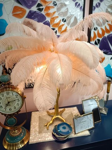 Лампа настольная The Feather Table Lamp серебро