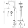 Lemark LM11362C Смеситель Lemark Ortus для ванны и душа с регулируемой высотой штанги и верхней душевой лейкой "Тропический дождь" (LM11362C)