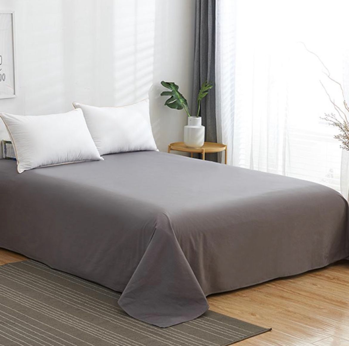 ZEPHYR HOME Простыня сатин 195×235 Графит