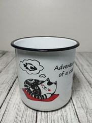 Кружка 1 л эмаль с рисунком Коты 0107/4
