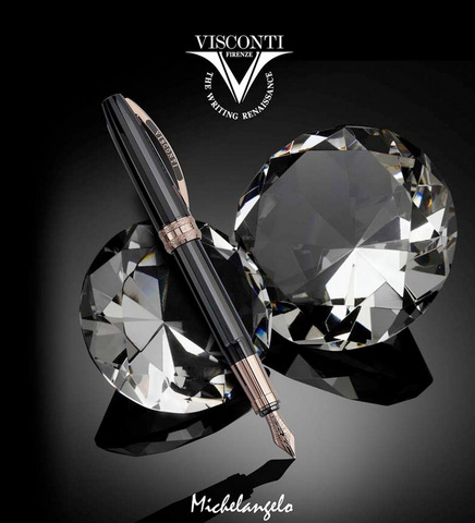 Ручка эко-роллер Visconti Michelangelo Back to Black, F (VS-296TB-02)