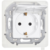 Розетка с заземлением IP44 - Legrand Inspiria - со шторками с защитной крышкой 16А 250В винтовые зажимы - белый — фото 6