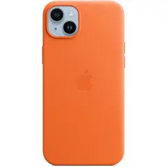 Кожаный чехол с поддержкой MagSafe Apple Leather Case для iPhone 14 Plus, Orange (Оранжевый)