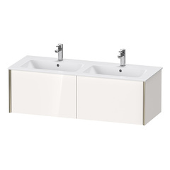 Duravit XViu XV40290B122 Тумба подвесная 400x1280x480мм, для двойной раковины #233613, 2 ящика, цвет: белый глянцевый/champagne matt фото