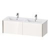 Duravit XViu XV40290B122 Тумба подвесная 400x1280x480мм, для двойной раковины #233613, 2 ящика, цвет: белый глянцевый/champagne matt