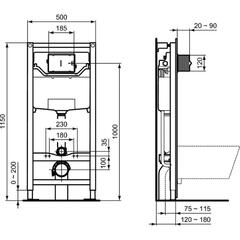 Инсталляция для подвесного унитаза с бачком Ideal Standard Prosys Frame R020467