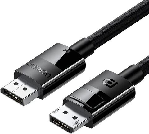 Кабель UGREEN DP114 (80390) DP 1.4 Male to Male Plastic Case плетен Cable, 1 м, черный