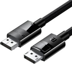 Кабель UGREEN DP114 (80390) DP 1.4 Male to Male Plastic Case плетен Cable, 1 м, черный