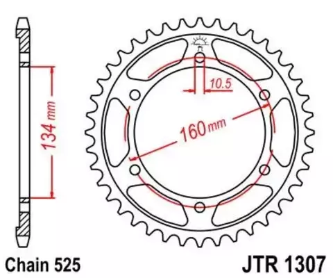 Звезда ведомая JTR1307 45ZBK