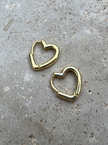 Серьги Сердечки, mini, позолота