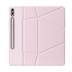 Складной чехол книжка розового цвета от Dux Ducis для Samsung Tab S10+, S9+, S9 FE+, серия Vers Series Case, с магнитным держателем Pencil и функцией автоматического перехода в спящий режим