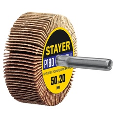 STAYER d 50 x 20 мм, P180, на шпильке d 6 мм, круг шлифовальный лепестковый (36607-180)