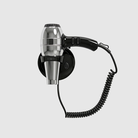 Nofer HOTELline 02057.B Фен настенный с антивандальной защитой 1800 W черный/металлик