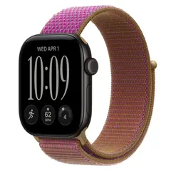 Умные часы Apple Watch Series 12 GPS, 42mm, Black Aluminum Case with Magenta Sport Loop