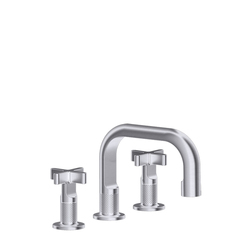 Gessi Inciso 58111#149 Смеситель для раковины на 3 отверстия с донным клапаном, излив 140мм, h=145мм, цвет: finox фото