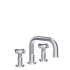 Gessi Inciso 58111#149 Смеситель для раковины на 3 отверстия с донным клапаном, излив 140мм, h=145мм, цвет: finox