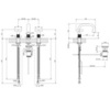 Gessi Inciso 58111#149 Смеситель для раковины на 3 отверстия с донным клапаном, излив 140мм, h=145мм, цвет: finox