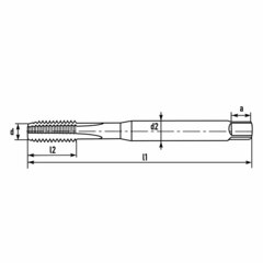 Метчик М 8,0х1,25 (Машинный, шахм.) DIN371 HSSE+TiALN 6h B-AZ/4-5P 90мм a=6,2 H-Tools 272080EFHT