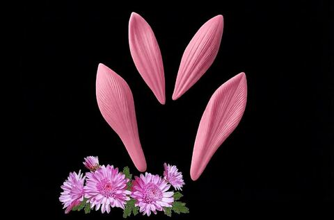 Силиконовые вайнеры Лепестки Хризантемы , набор 4 шт