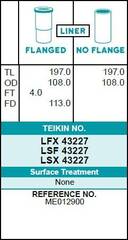 Гильза блока цилиндров TEIKIN LFX43227 (4шт/упак) хонингованная