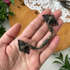 Ручка для шкатулки металлическая, цвет бронзовый, набор 4 шт.