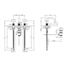 Gessi Inciso 58111#299 Смеситель для раковины на 3 отверстия с донным клапаном, излив 140мм, h=145мм, цвет: nero XL