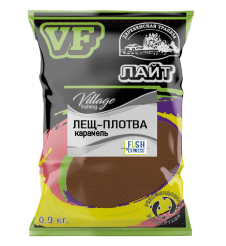 VF Лещ-плотва (карамель) ЛАЙТ 0,9кг/10шт/уп цвет прикормки коричневый