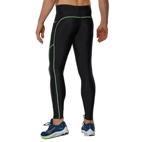 Mizuno Impulse Core Long Tight беговые тайтсы мужские черные-зеленые