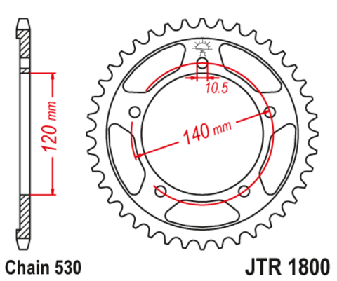 Звезда ведомая GSF 1200 JTR1800.45