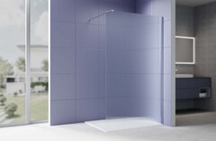 Aquatek AQ.WI.120.2CH AQ.WI.120.2CH Душевая перегородка Walk in с держателем 1200x2000 профиль хром, стекло прозрачное рифленое 8мм фото