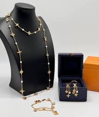 Колье-чокер LV с подвесками лого+жемчуг коллекция Louisette Signature lux