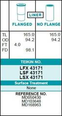 Гильза блока цилиндров TEIKIN LSX43171 (4шт/упак) не хонингованная