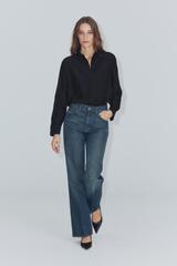 ZARA ДЖИНСЫ ИЗ КОЛЛЕКЦИИ ZW РАСКЛЕШЕННЫЕ СО СРЕДНЕЙ ПОСАДКОЙ, СИНИЙ