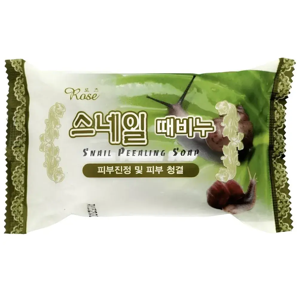 Мыло-пилинг для лица и тела с муцином улитки Rose Peeling Soap