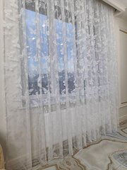 Тюль INVA жаккард с рельефным рисунком "Бабочки" 250х300/белый