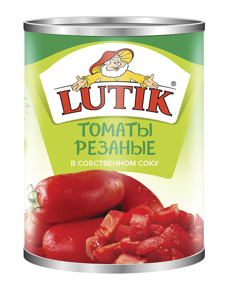 Томаты Lutik резаные в с/с, 425 мл.
