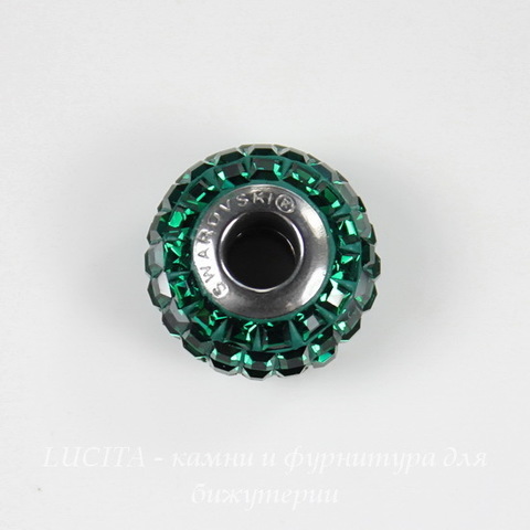 80201 Бусина Сваровски BeCharmed Pave Emerald 15х9 мм