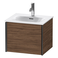Duravit XViu XV40310B221 Тумба подвесная 510x420х397мм, для раковины #234453, 1 ящик, цвет: walnut dark/черный матовый фото